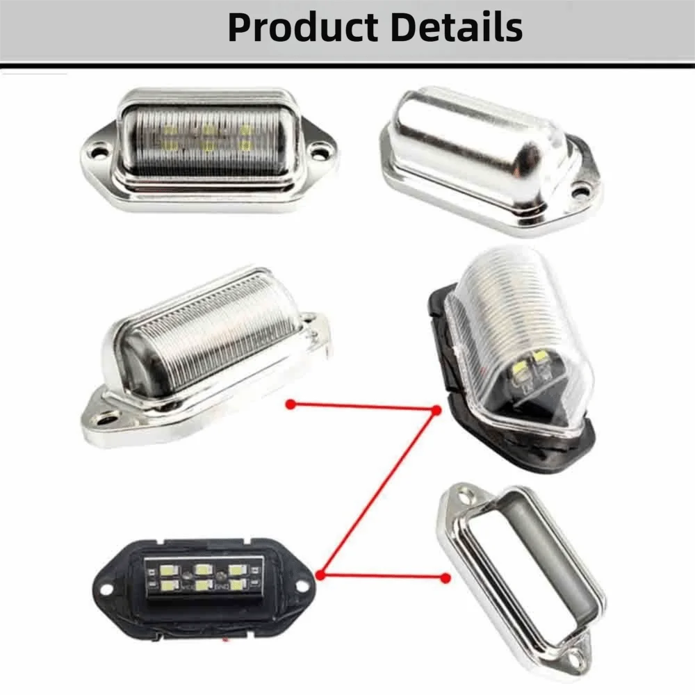 Waterproof LED License Plate Light 12V-24V Durable Side Lamp Step Zpaxo