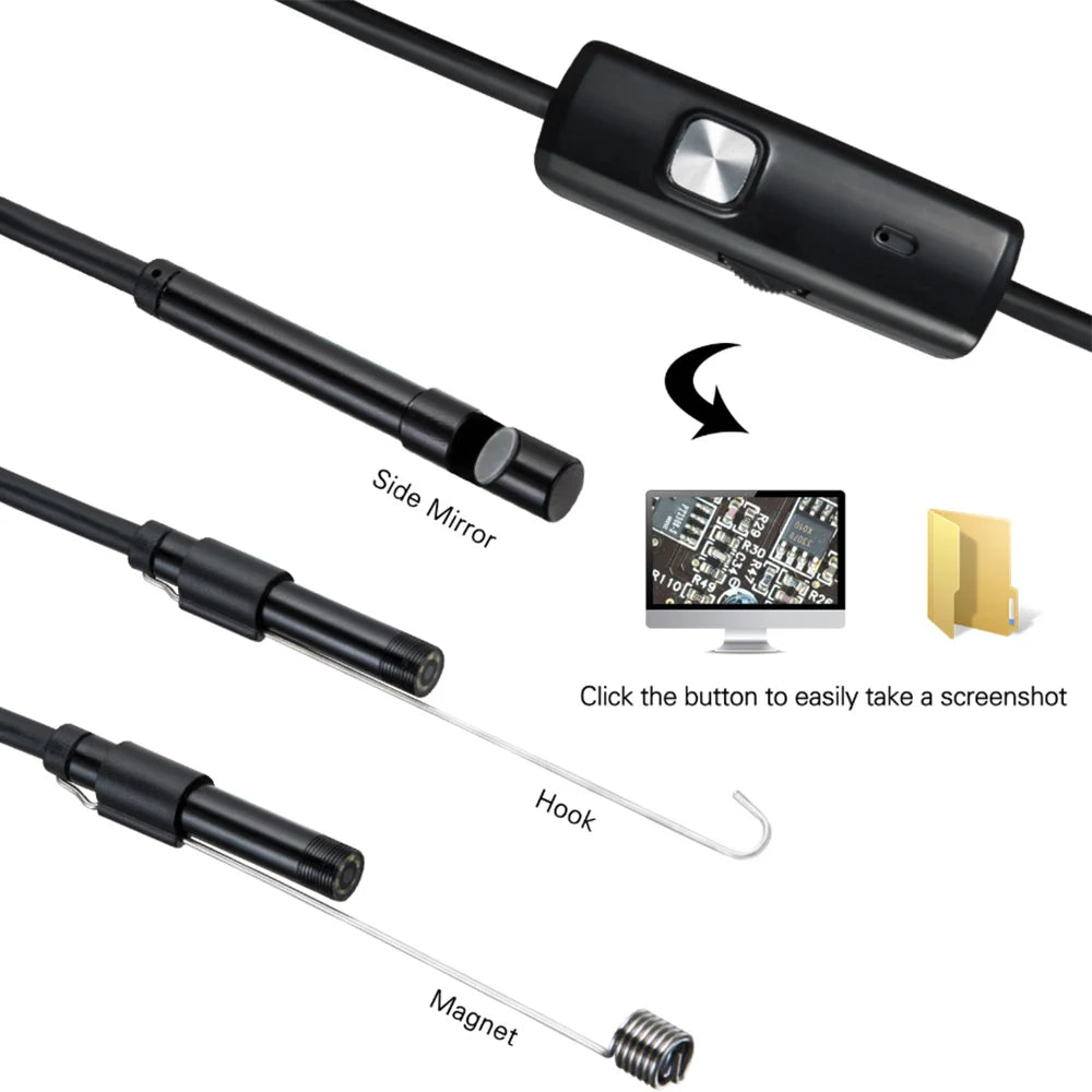 5mm 7mm Mini Endoscope Camera Waterproof 3 IN 1 Endoscopio USB Android for OTG Type C Smartphone PC Snake Camera for fish finder Zpaxo