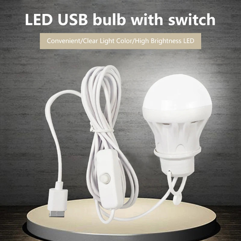 DC5V USB LED Bulb Ideal Outdoor Camping Fishing Barbecue Emergency Zpaxo