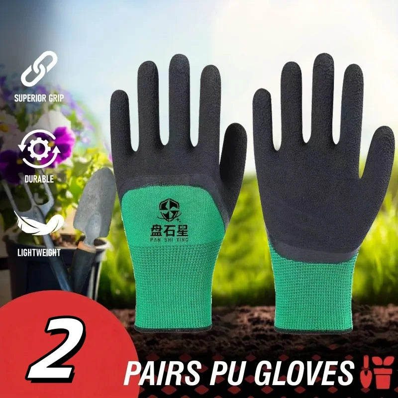 2 Pairs Gardening Gloves - Non-Slip, Ergonomic Design for Outdoor Work, Car Repair, Fishing - Durable & Multi-Purpose (Men & Wom Zpaxo