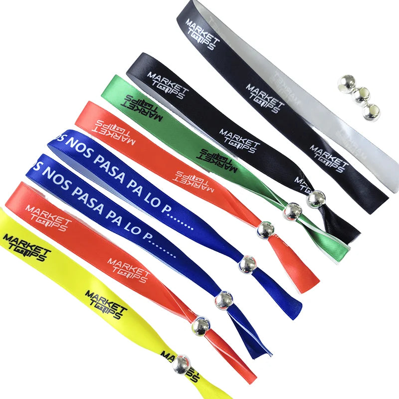 50Pieces Customizable Cloth Wristbands Personalise Logo Fabric