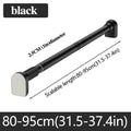 Up To 2.7m Adjustable Stainless Steel Shower Curtain Rod Clothes Drying Rack No-Drill Telescopic Pole for Laundry Room Bathroom Zpaxo black80-95CM