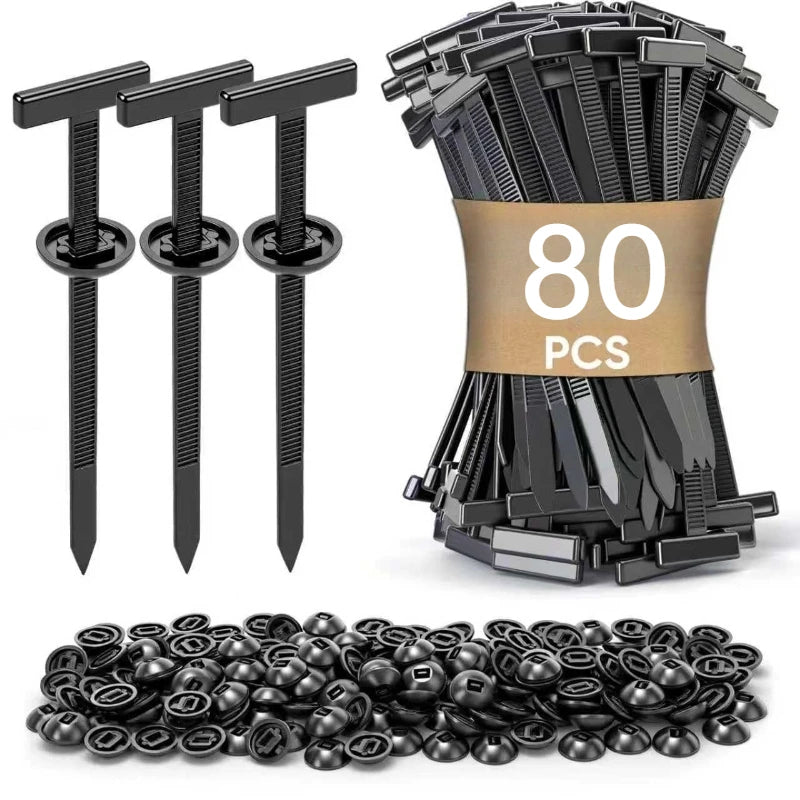 Self-Locking Cable Ties, Nylon Wire Management Clamps with Nails for Automotive Repair, Home DIY Tools Zpaxo 80PCS