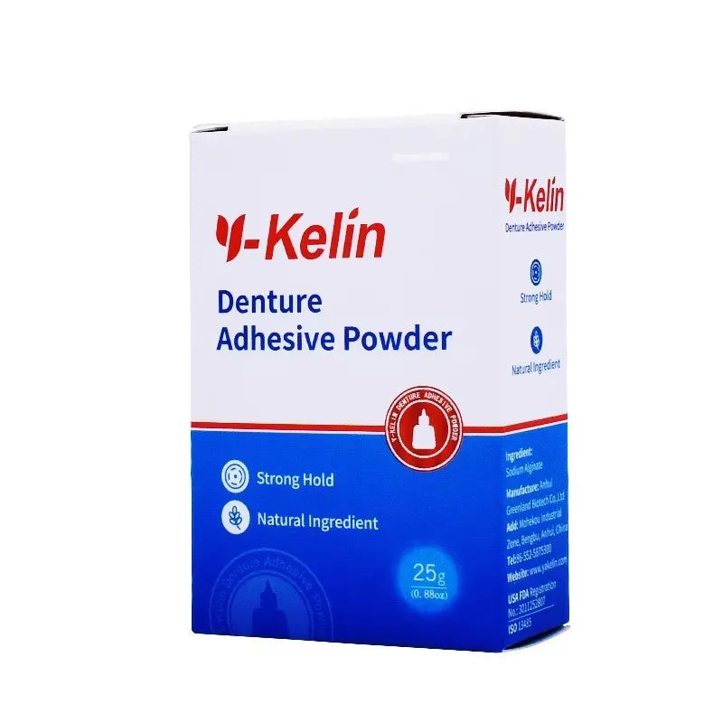 Y-Kelin Denture Adhesive Powder 25g | Zinc-Free Strong Hold Denture Adhesive Powder Zpaxo