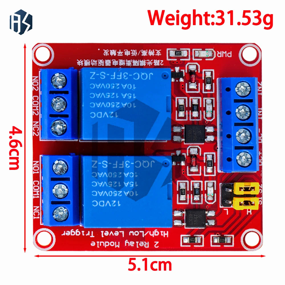 5V 12V 1-8 Channel Industrial Relay Module, Optocoupler Isolated High/Low Trigger Red Shield for Arduino Zpaxo