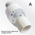 360 Degrees LED Night Lamp E27 Socket Base AC 85-265V Human Induction Lamp Holder PIR Motion Sensor Delay Time Adjustable Switch Zpaxo A