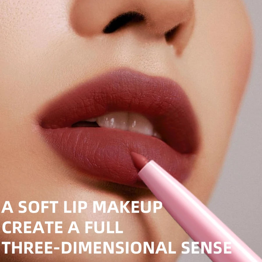 Waterproof Matte Lip Liner Contours Lips Shades Sexy Red Lipstick