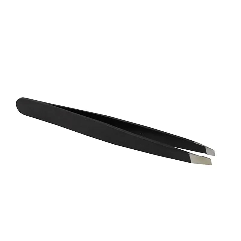 Precision Eyebrow Tweezers Stainless Pink Black Steel Eye Brow Clips
