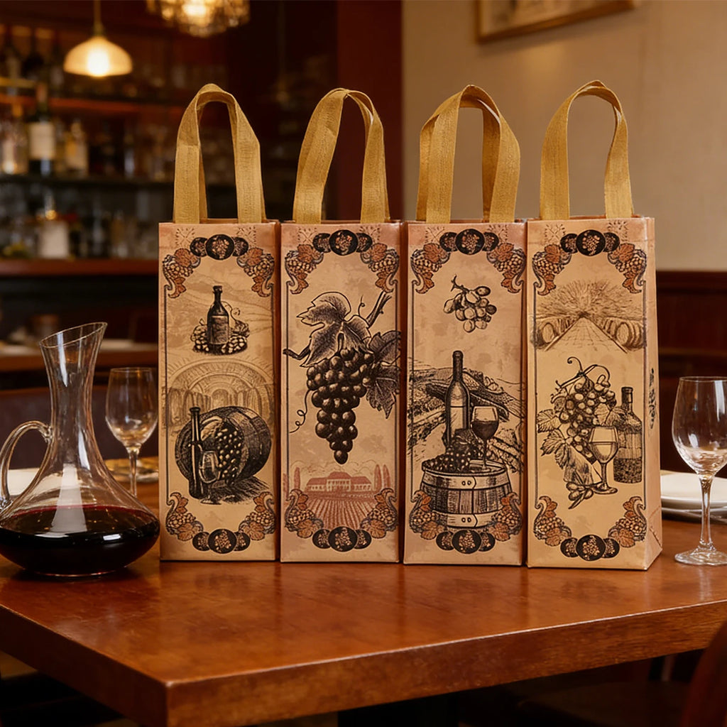 Wine Gift Bags Non-Woven Totes with Handles – 6/12/24 Pack