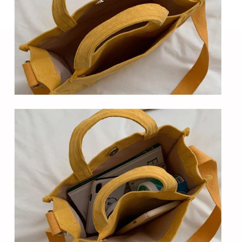 Crossbody Bags for Women Corduroy Shoulder Bag Solid Corduroy Bag Ins Hot Square Handbag Round Striped Bags Styling Props Zpaxo