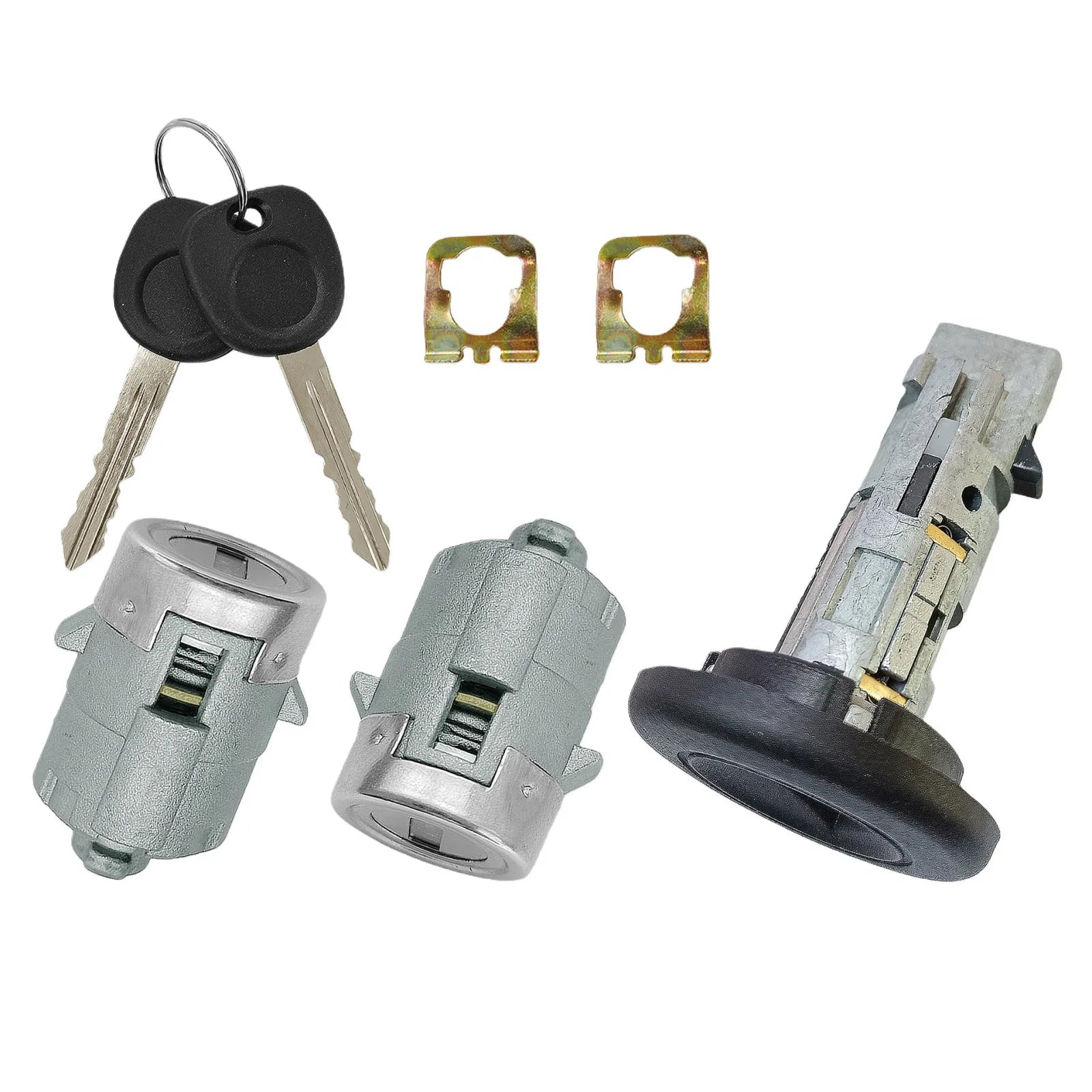 Vehicle Ignition Key Switch Cylinder 2 Keys Door Locks Replacement