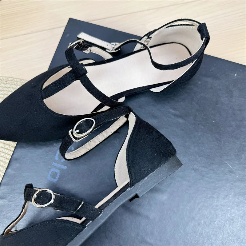 Sharp Pointed Toe Flat Shoes Spring Autumn Women's 2025 New Sandals Spring Shallow Mouth Work Shoes Casual Flats Women Zpaxo