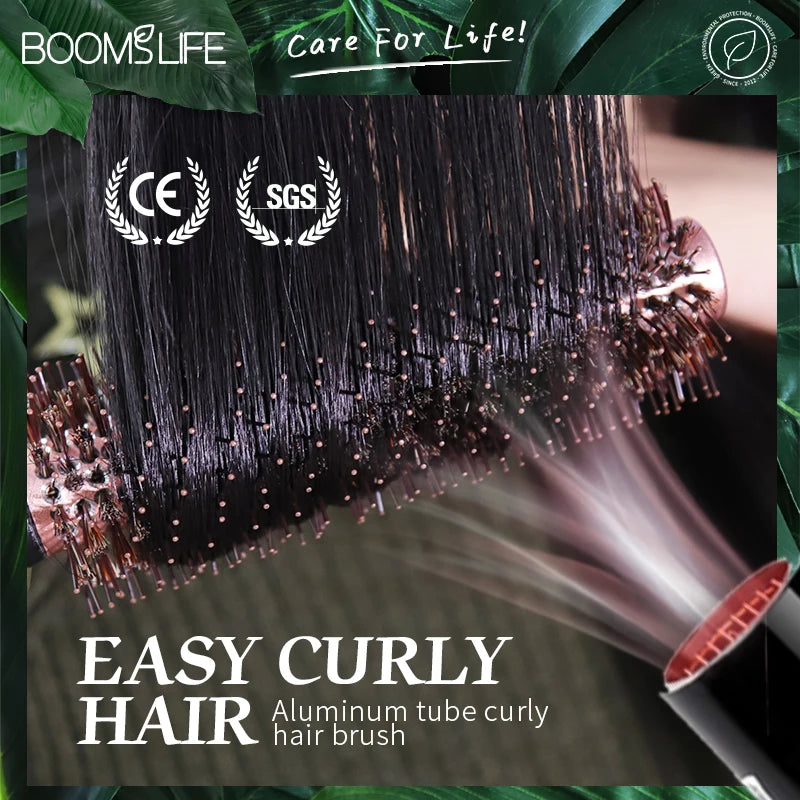 Round Barrel Boar Bristles Hair Brush Women Blowing Curling Styling Hair Comb Anti Static Roll Hairbrush Profissional Wood Combs Zpaxo