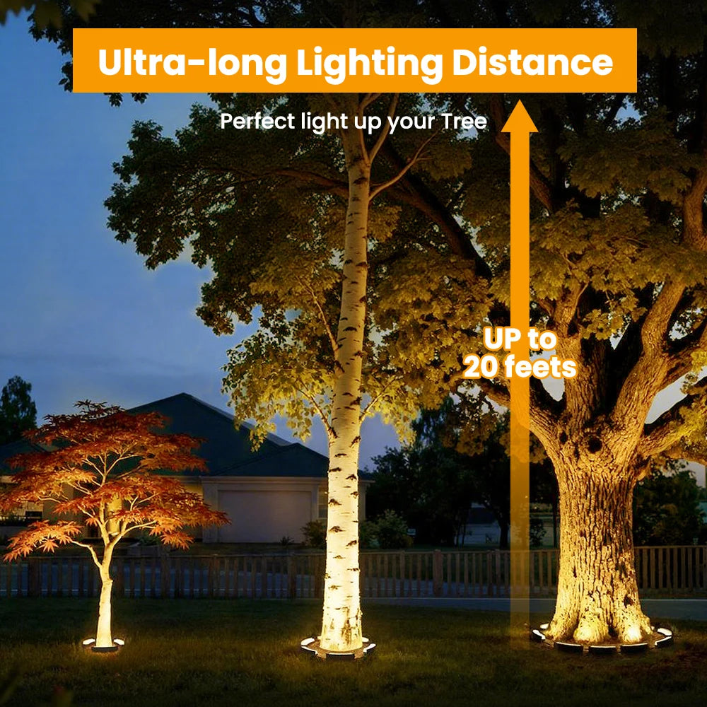 LED Tree Hugging Light Warm White IP65 Waterproof AC220V DIY Assemble Tree Spotlight with Ground Spike for Garden Courtyard Path Zpaxo