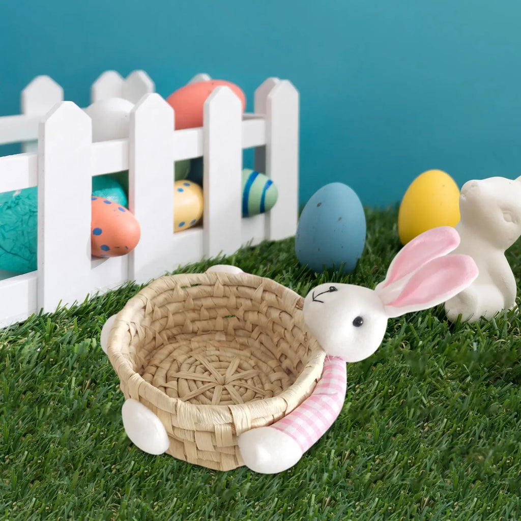 Miniature Easter Bunny Basket – Reusable Decorative Storage Easter Storage Basket Zpaxo