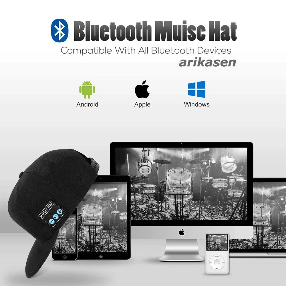 Hat Bluetooth Speaker Adjustable Wireless Smart Speakerphone Cap