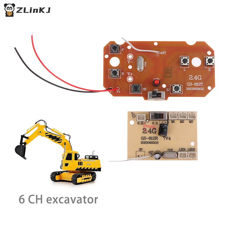▶1 Set For RC Car Remote Control Toys Parts 6CH 2.4G Remote Control High Quality 27MHz Circuit PCB Transmitter Receiver Board Zpaxo