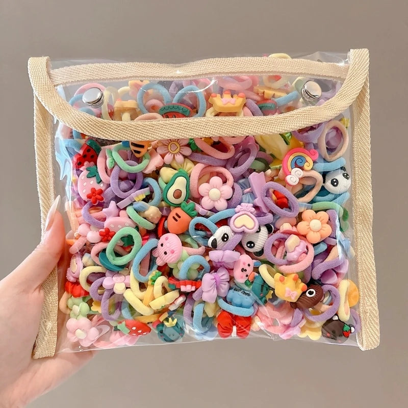 Kids Cartoon Hair Bands – 20-40 Piece Elastic Hair Ties for Girls Kids Hair Accessories Zpaxo