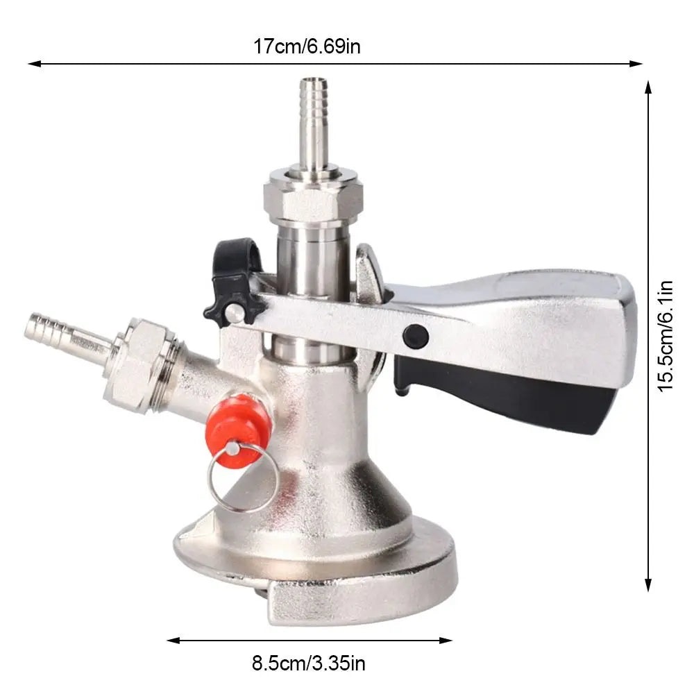 G5/8 A-Type Keg Coupler with Relief Valve – 7-Piece SS Set