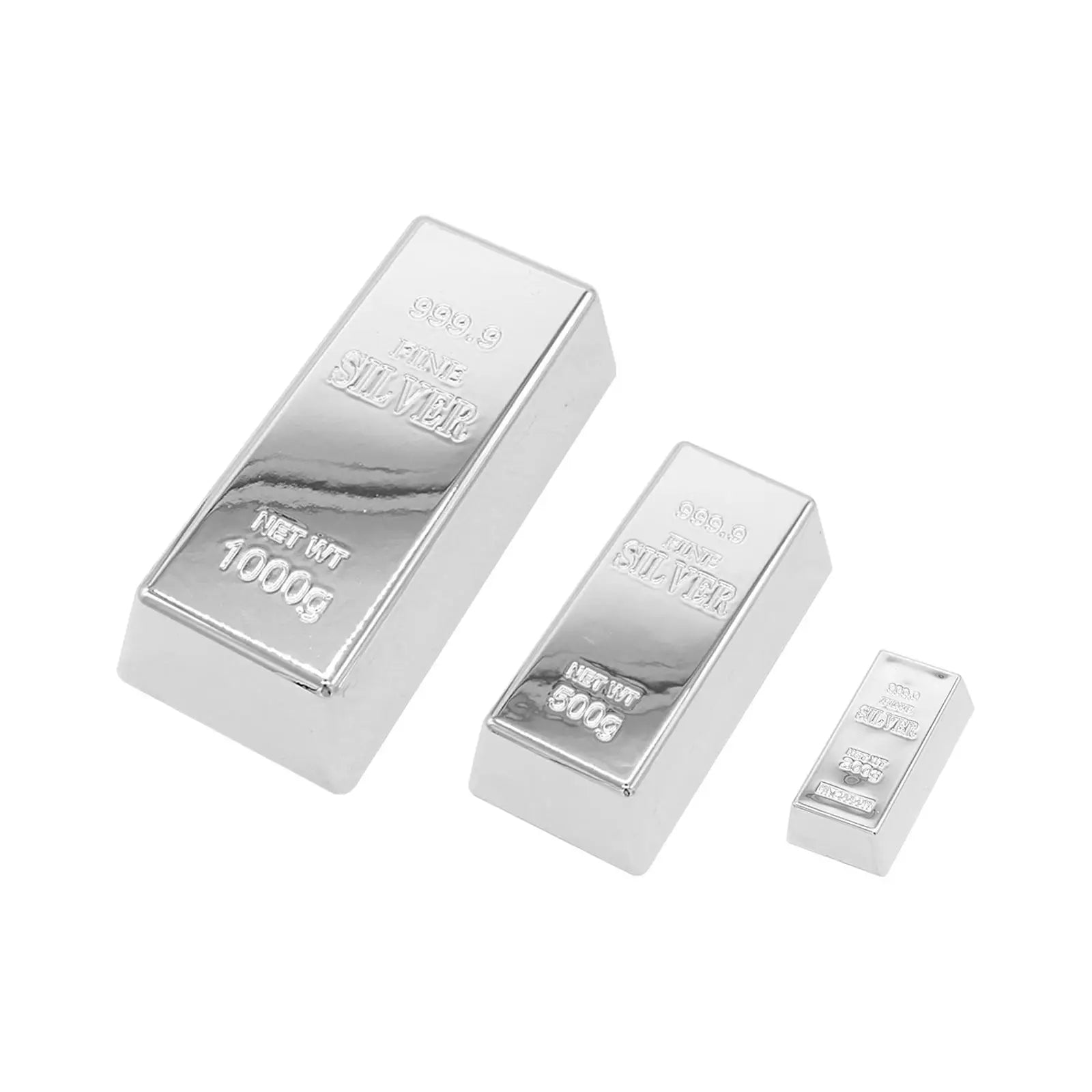Fake Silver Bullion Realistic Silver Bar Simulated Silver Brick for Funny Gifts Halloween Party Favor Home Decor Holiday Zpaxo