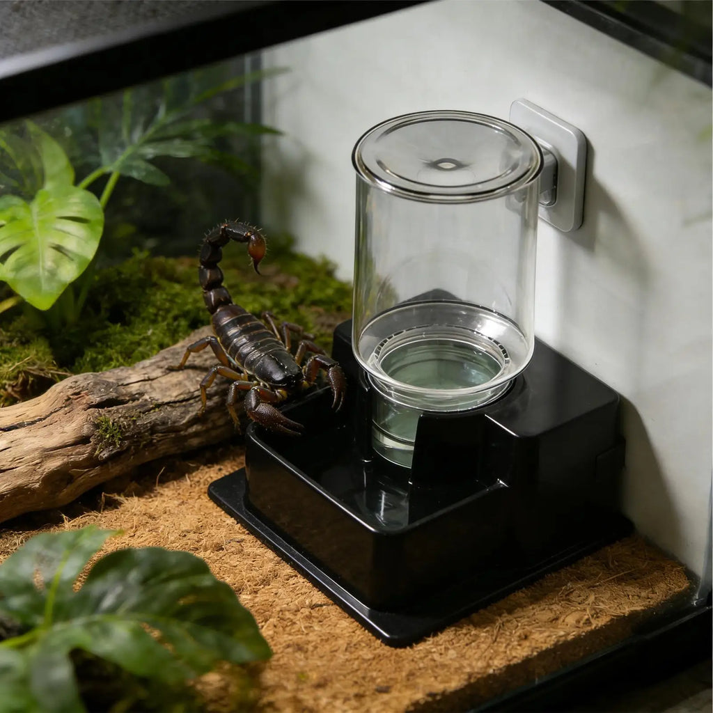 Automatic Dish Reptile Water Dispenser Reptile Tortoise Water Dish Gecko Drink Dispenser For Lizard Chameleon Snake Frog Hermit Zpaxo