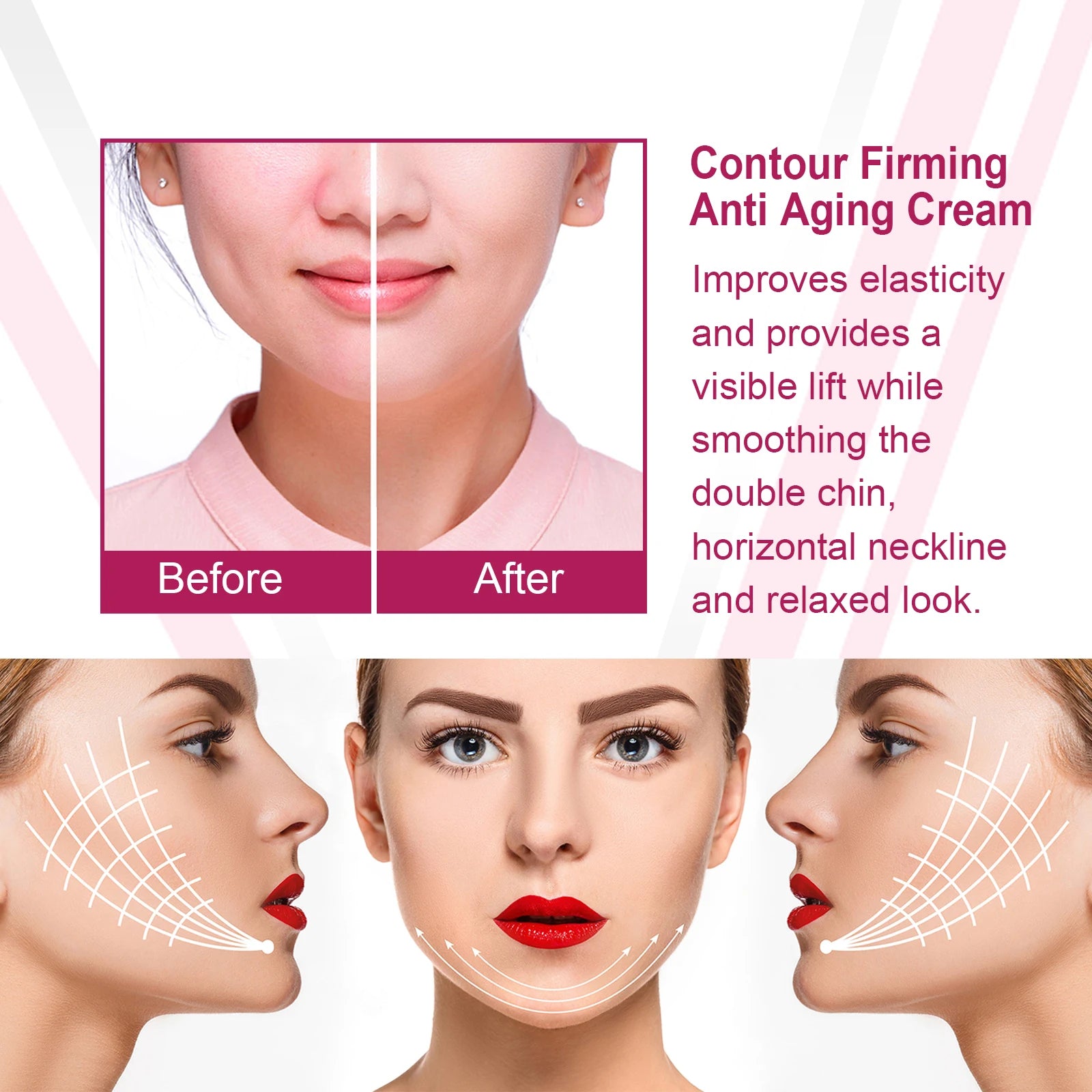 V-Shape Face Slimming Cream Remove Double Chin Firming Lifting Face Line Fat Burning Anti Aging Beauty Massage Care Products Zpaxo