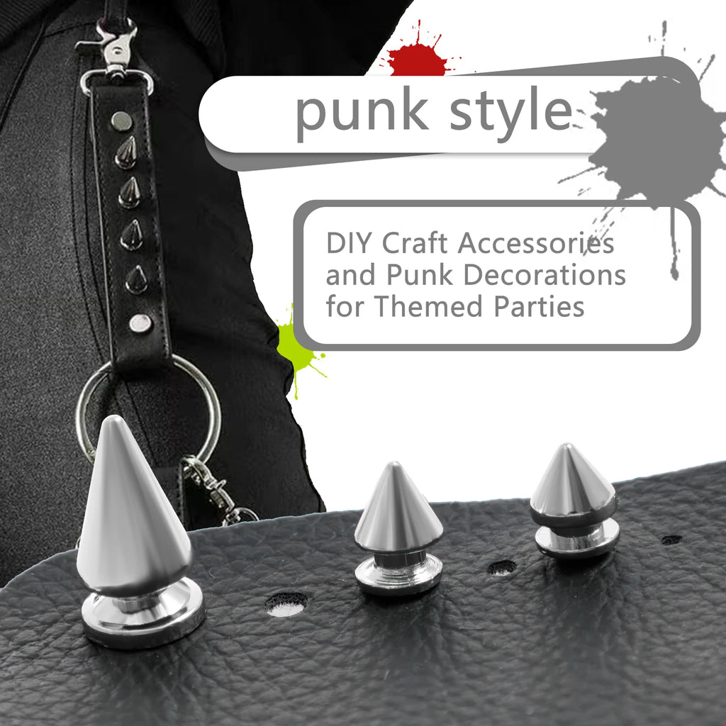 359PCS Round Cone Spikes Catalpa Alloy Screwback Punk Rivet Screw Back Studs and Spikes Kit DIY Clothes Leather Craft Accessorie Zpaxo