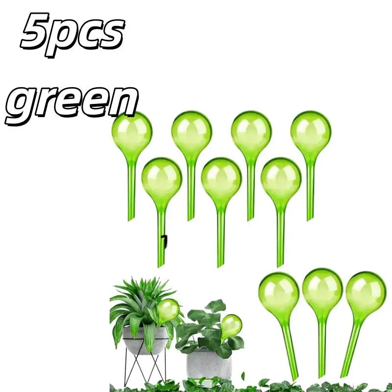 5pcs Self-Watering Globes – Drip Irrigation for Indoor/Outdoor Pots, Gardens, Low-Maintenance Plant Care Zpaxo 5pcs green
