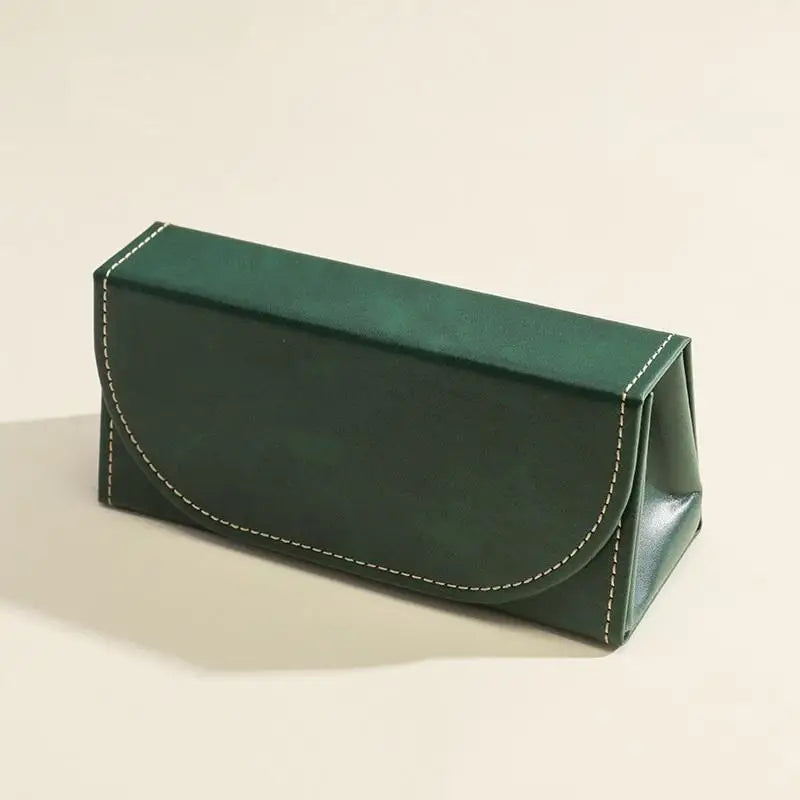 Premium PU Large Capacity Men's Eyeglass Case Shockproof Portable Zpaxo Green