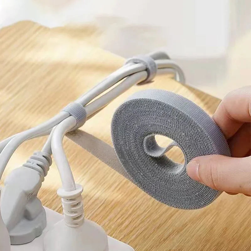5M Roll Fastening Tape Cable Ties Reusable Double Side Self Adhesive Zpaxo
