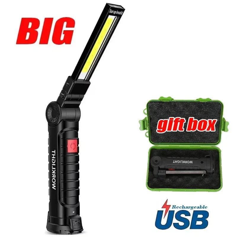COB LED Work Light – Dimmable USB Rechargeable Magnetic Torch