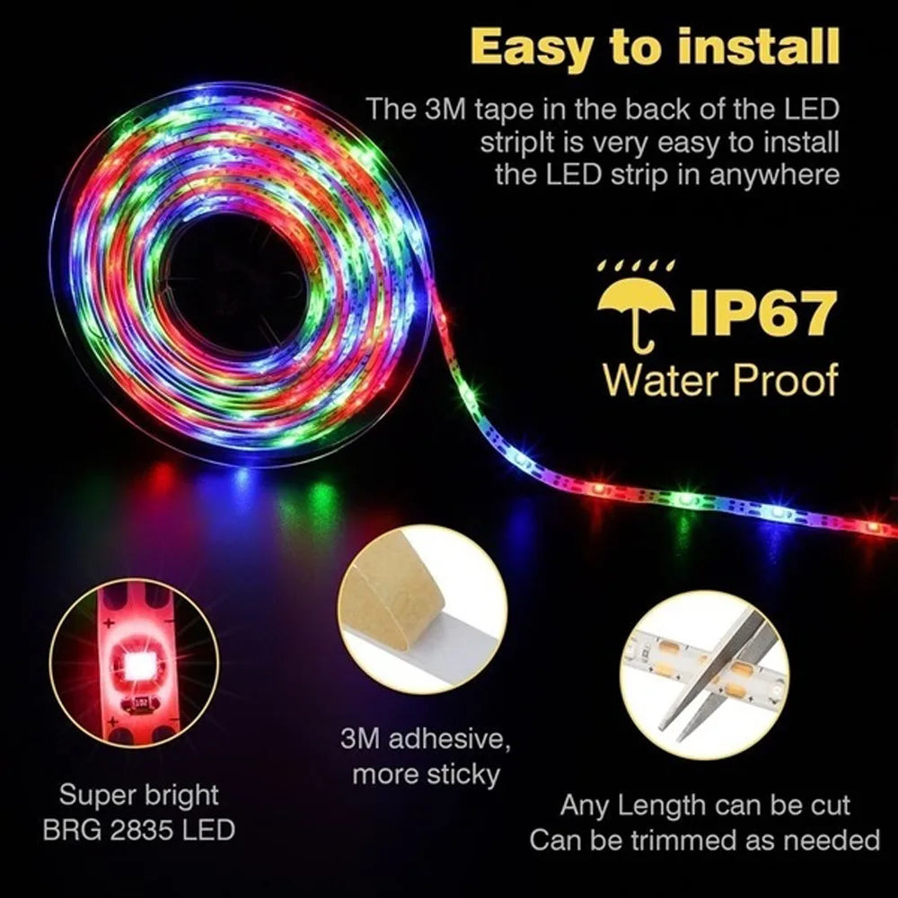 Solar Led Light Strips Outdoor Waterproof 8 Modes Garden String Zpaxo