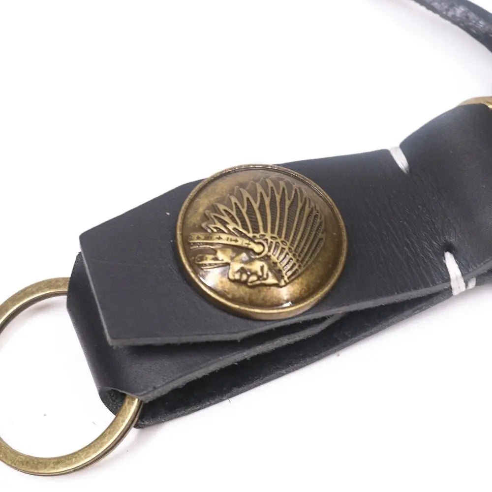 Leather Pendant Handmade Keychain Cowhide Vintage Retro Key Holder Zpaxo