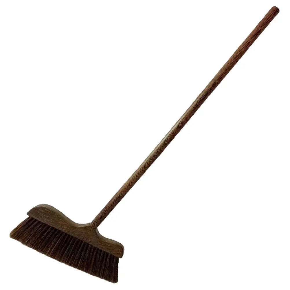 Angled Wood Handle Soft Bristle Broom – Indoor & Outdoor Angled Floor Broom Zpaxo