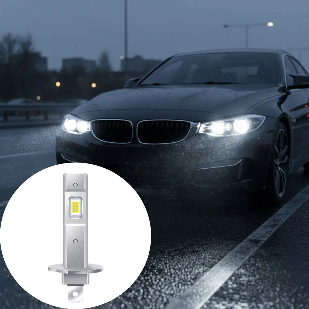 Aluminum Silver LED Headlight Super Bright Mini Size Fog Lamps White Diode Wireless CANBUS Automobile Headlamp Car Headlight Zpaxo