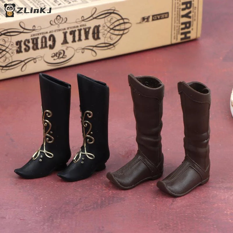 Doll Shoes Medieval Knight Boots Dolls Retro Miniature Gold Zpaxo