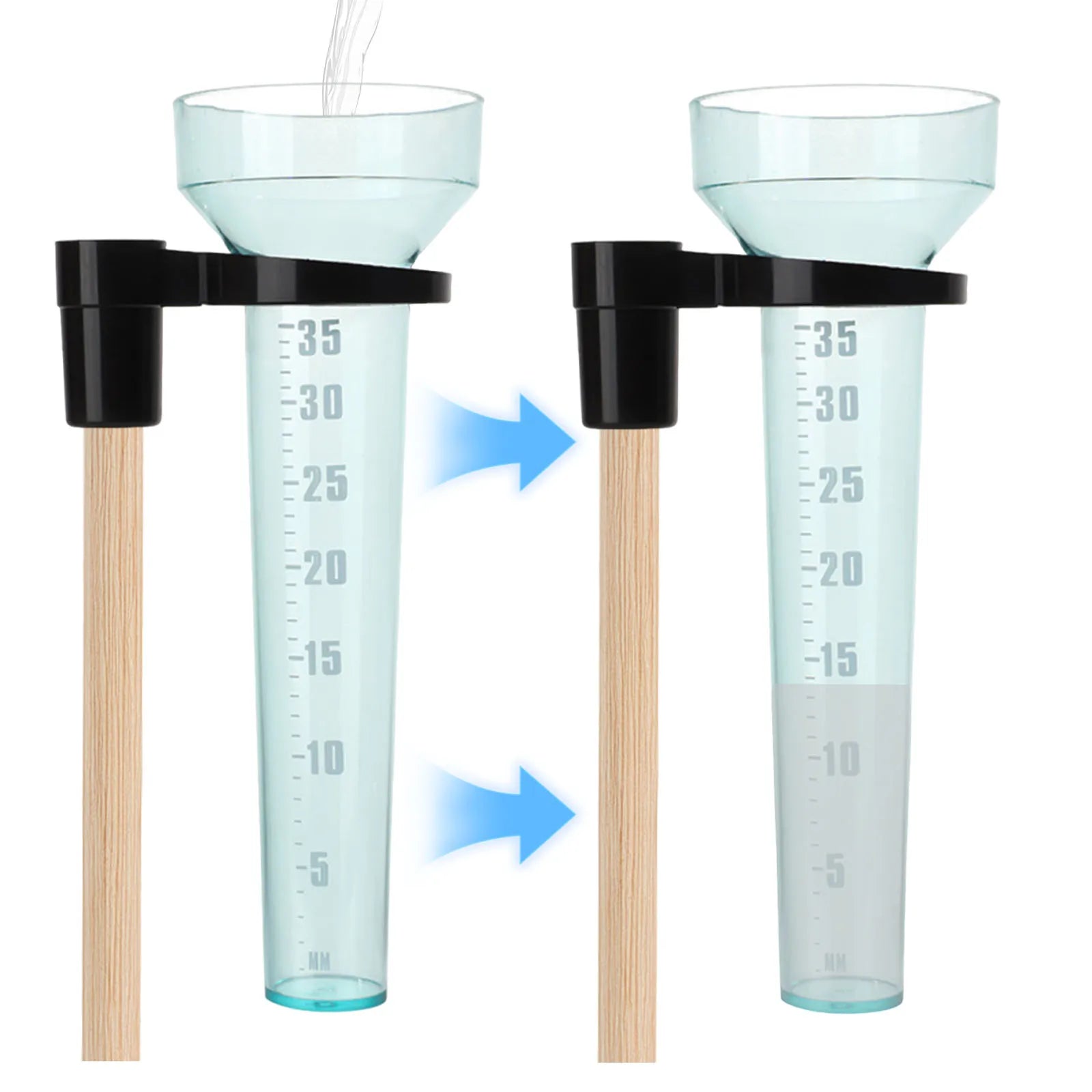 Plastic Rain Gauge Capacity Measurement Device Easy Install Lawn Farm