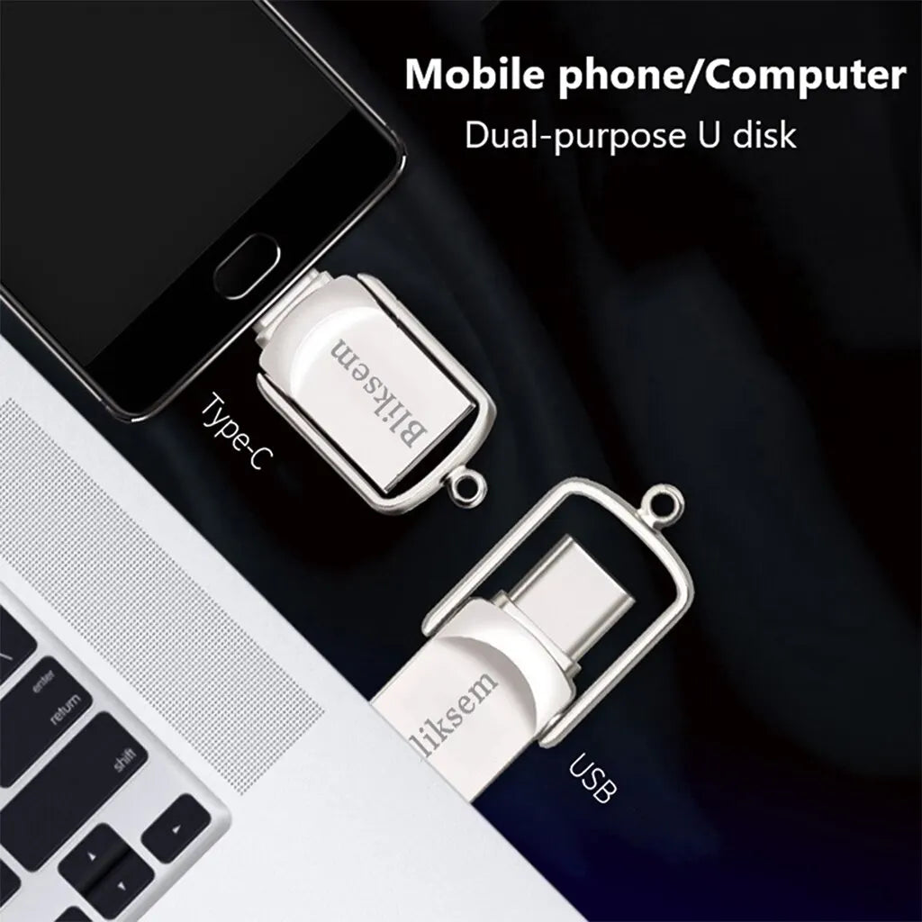 Bliksem 2in1 USB Flash Drive 32GB 64GB 128GB for TYPE-C PC High Speed USB Flash Drive 128GB USB 2.0 TYPE-C 32GB 64GB Pen Drive Zpaxo