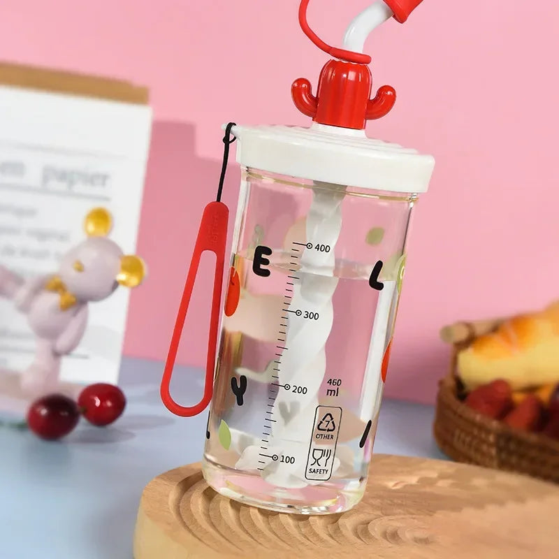 Hot Mixing Plastic Water Cup, Large Capacity Straw Cup, Student Portable and Easy To Use Cup, Dual-use Milk Coffee Gift liyi Zpaxo