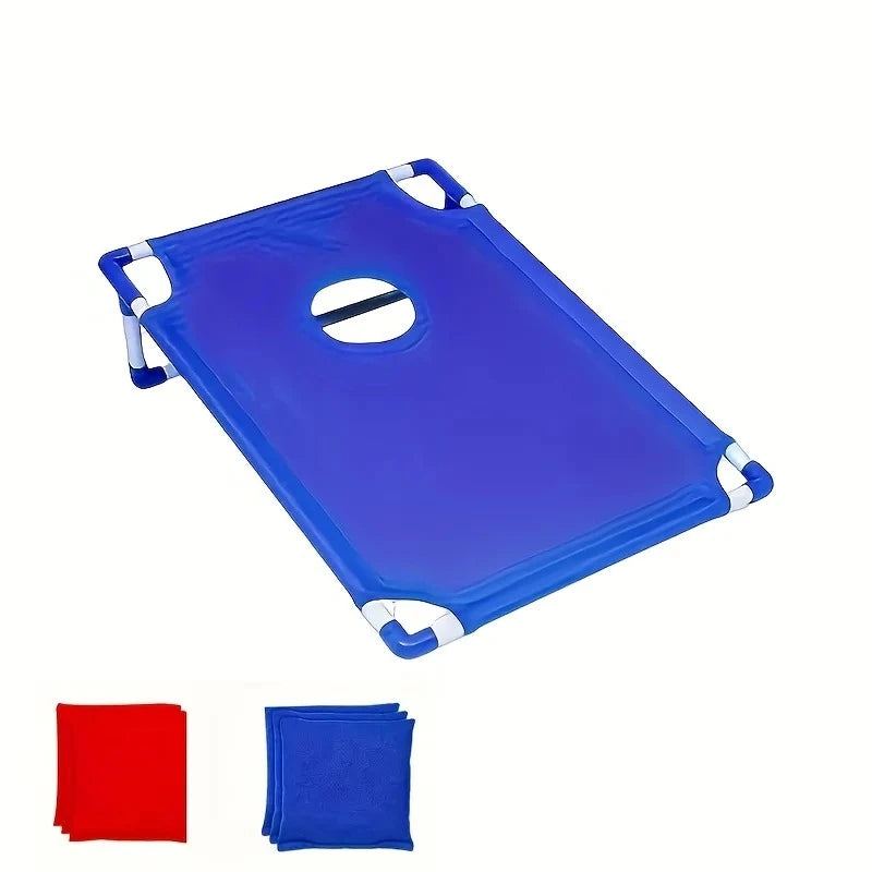 Portable Foldable Cornhole Game Red Blue Durable Bean Bag Toss Beach