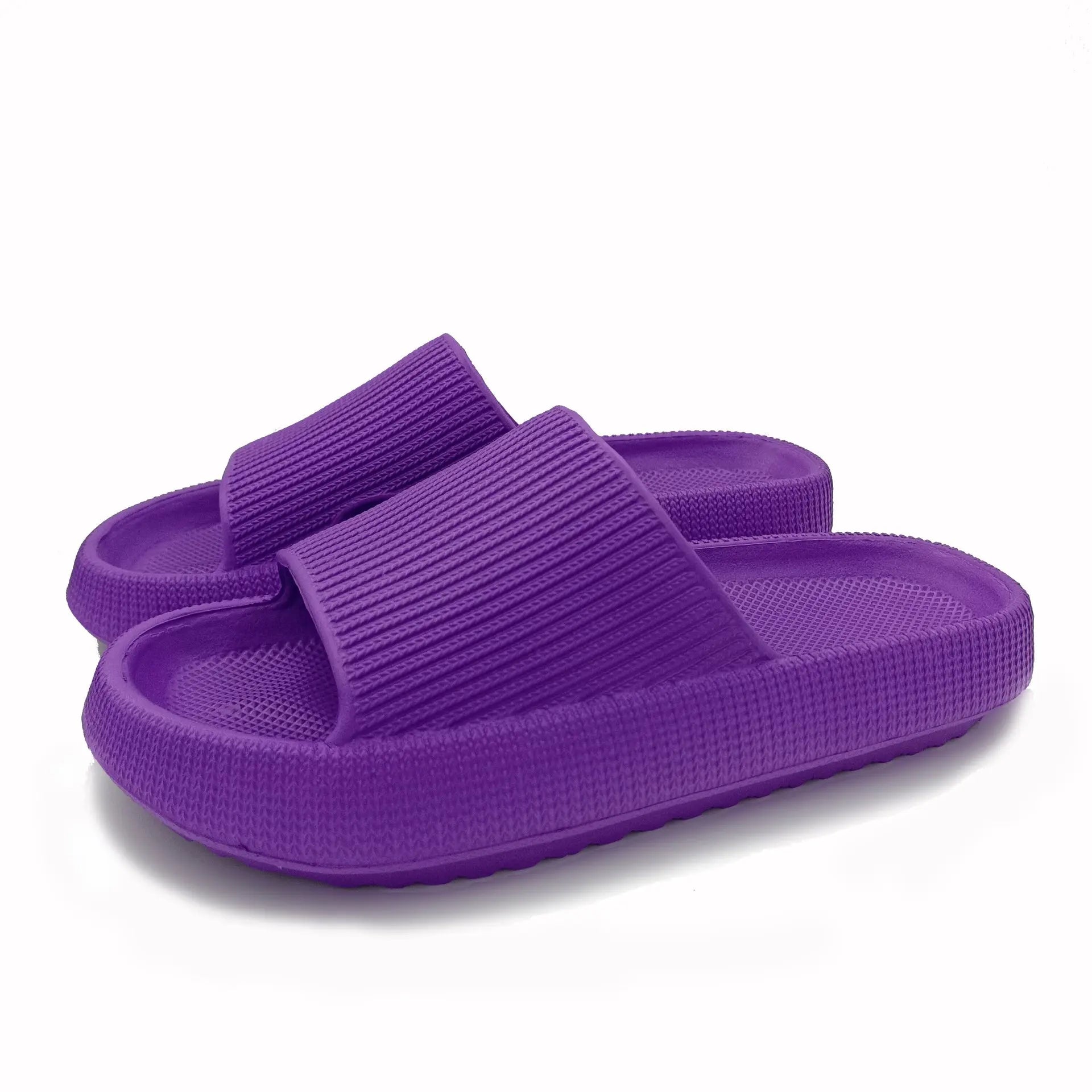 Women Thick Sole Home Slippers Heel Ladies Platform Flat Shoes Zpaxo PURPLE 38-39