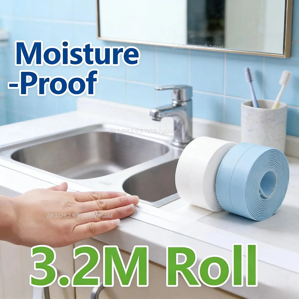 Bathroom Waterproof Wall Stickers Sealing Tapes Wall Decorations PVC Adhesive Sealling Strips Sink Edge Tape Kitchen Accessories Zpaxo