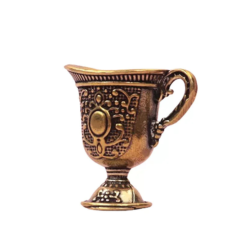 Home Living Room Decoration Crafts Gift Antique Small Copperware Buddha Tea Set Copper Teacup Brass Keychain Pendant Zpaxo