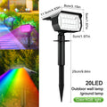20LED Solar Spotlights Outdoor RGB Color Changing Landscape Spot Garden Lighting IP65 Waterproof Solar Powered Spotlight Zpaxo 20LED RGB 1PCS