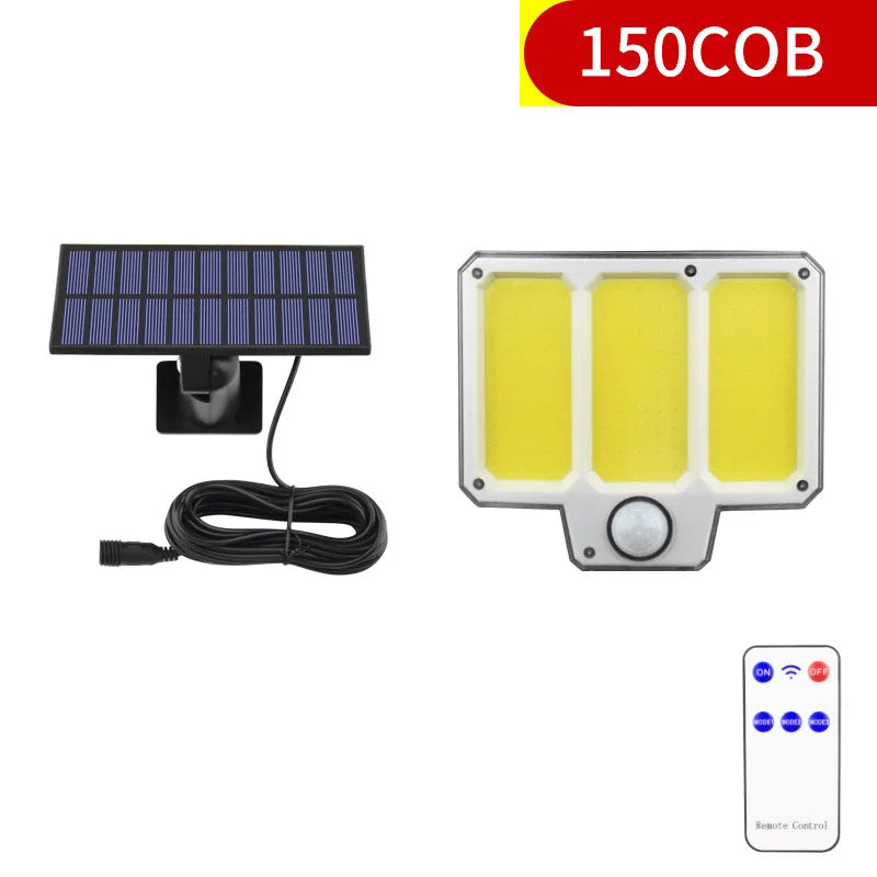 Outdoor Solar Panel Lights LED Garland Motion Sensor Waterproof Split Zpaxo 150COB