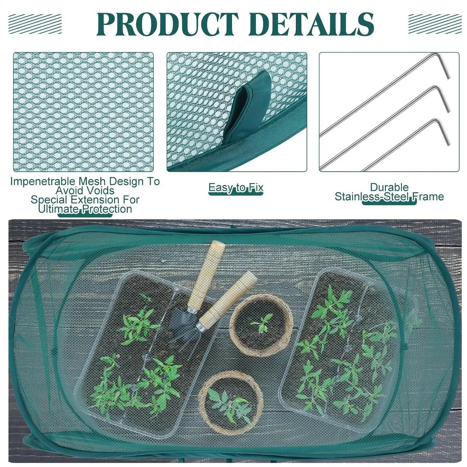 Popup Mesh Plant Cover Bird Barrier Net Cage Protector Vegetable