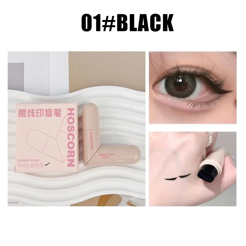 Lazy Integrated Eyeliner Stamp Dual-head Rotatable Precise Outline Zpaxo 01 Black