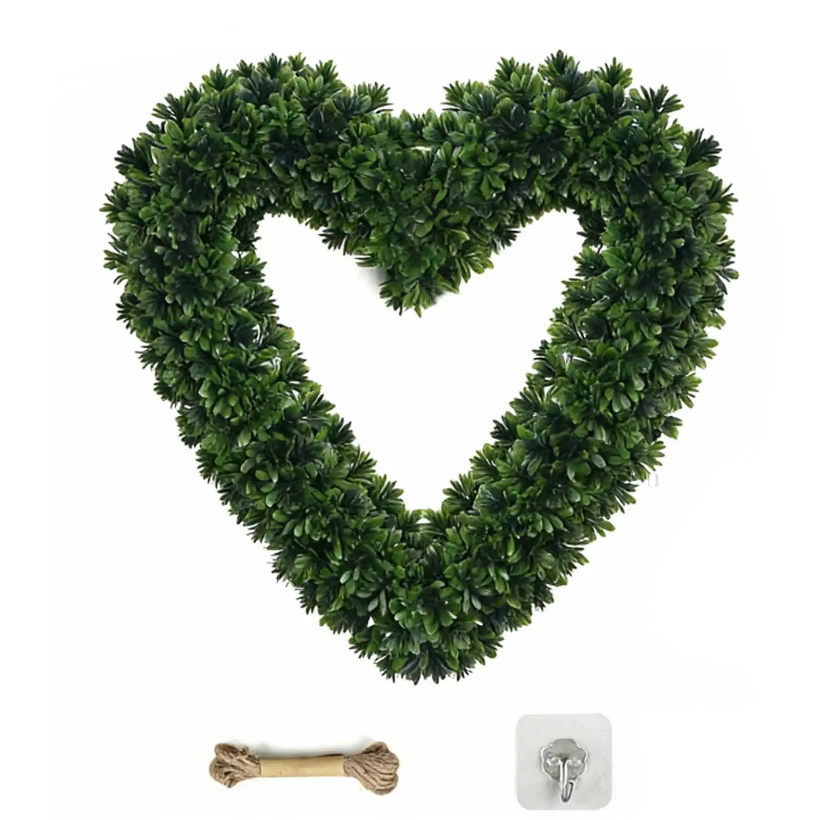 Simulation Artificial Green Leaves Wreath Plastic Greenery Yard Signs