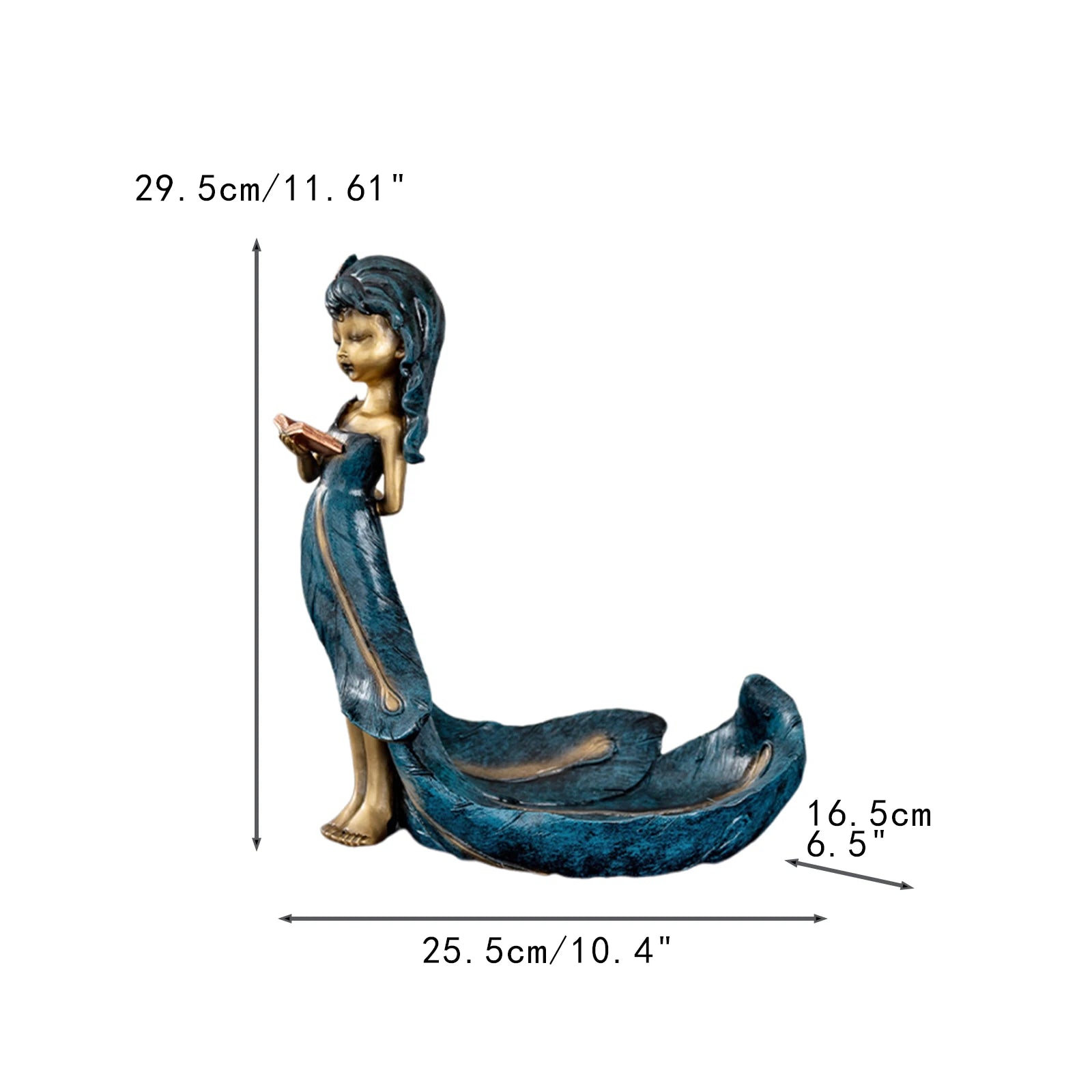 Porcelain Lady Statue – Ceramic Girl Figurine Home Decor Gift Decorative Figurine Zpaxo Resin Blue