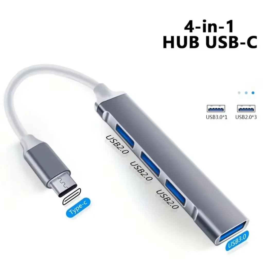 4-Port Multi-Splitter Type C Hub USB Adapter OTG for Xiaomi Lenovo MacBook 13 15 Air pro PC - Computer Accessories Zpaxo